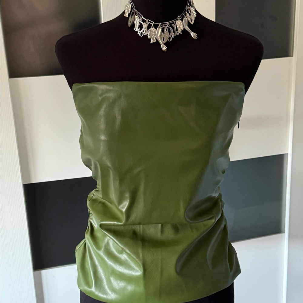 Faux leather corset!